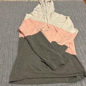 Amazon Women's Colorblock Hoodie - Gray, Pink, White